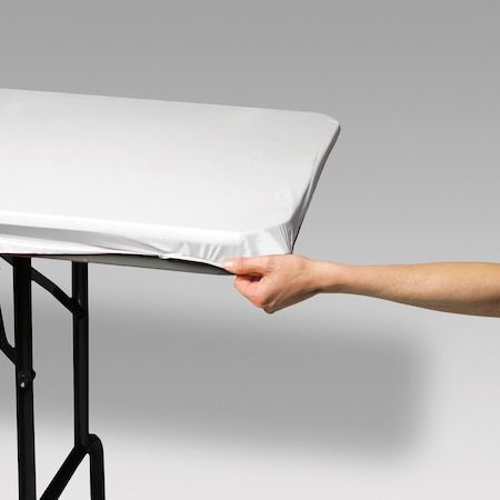 Creative Converting Stay Put Tablecover White, 72"x29", 12PK 37400